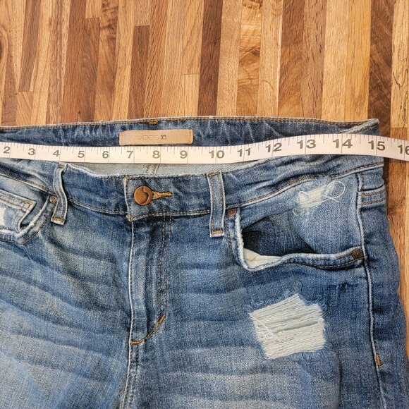 Joe's Jeans Boyfriend Slim Crop Distressed Blue Jeans - Picture 10 of 12
